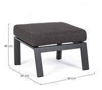 Pouf da esterno in alluminio - KLEDI Colore: Antracite