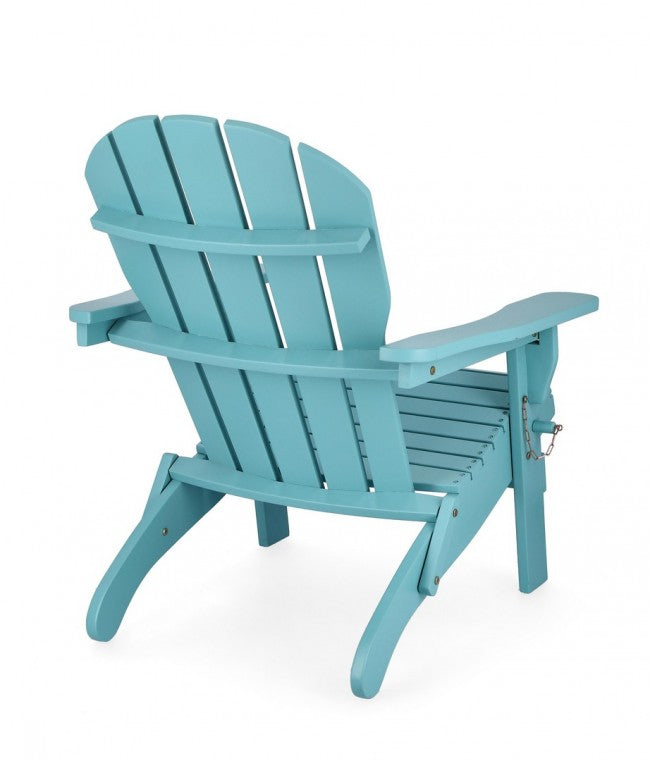 Poltrona Pieghevole Legno Grigio da Esterno - HISTORIC Colore: Azzurro