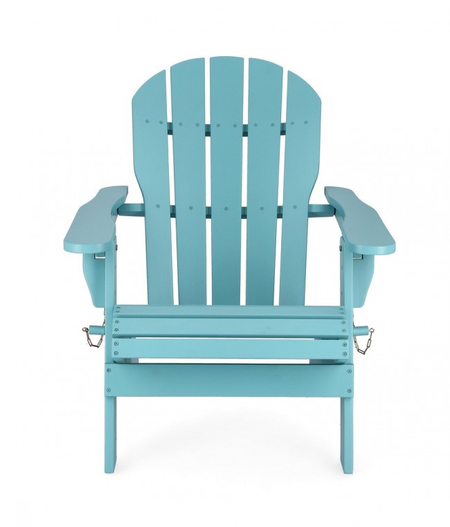 Poltrona Pieghevole Legno Grigio da Esterno - HISTORIC Colore: Azzurro