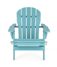 Poltrona Pieghevole Legno Grigio da Esterno - HISTORIC Colore: Azzurro