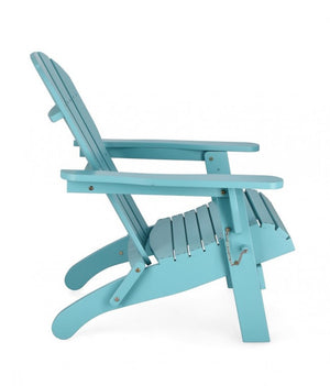 Poltrona Pieghevole Legno Grigio da Esterno - HISTORIC Colore: Azzurro