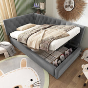 Daybed-Xylo-90x190 cm-idraulico, doghe, velluto grigio