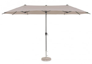 Ombrellone Doppio Acciaio Tortora Moderno da Giardino - BRAZILIAN Colore: Tortora