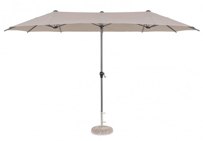 Ombrellone Doppio Acciaio Tortora Moderno da Giardino - BRAZILIAN Colore: Tortora