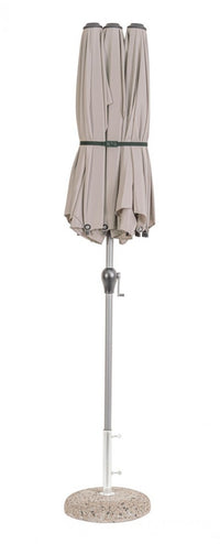 Ombrellone Doppio Acciaio Tortora Moderno da Giardino - BRAZILIAN Colore: Tortora