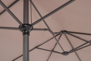 Ombrellone Doppio Acciaio Tortora Moderno da Giardino - BRAZILIAN Colore: Tortora