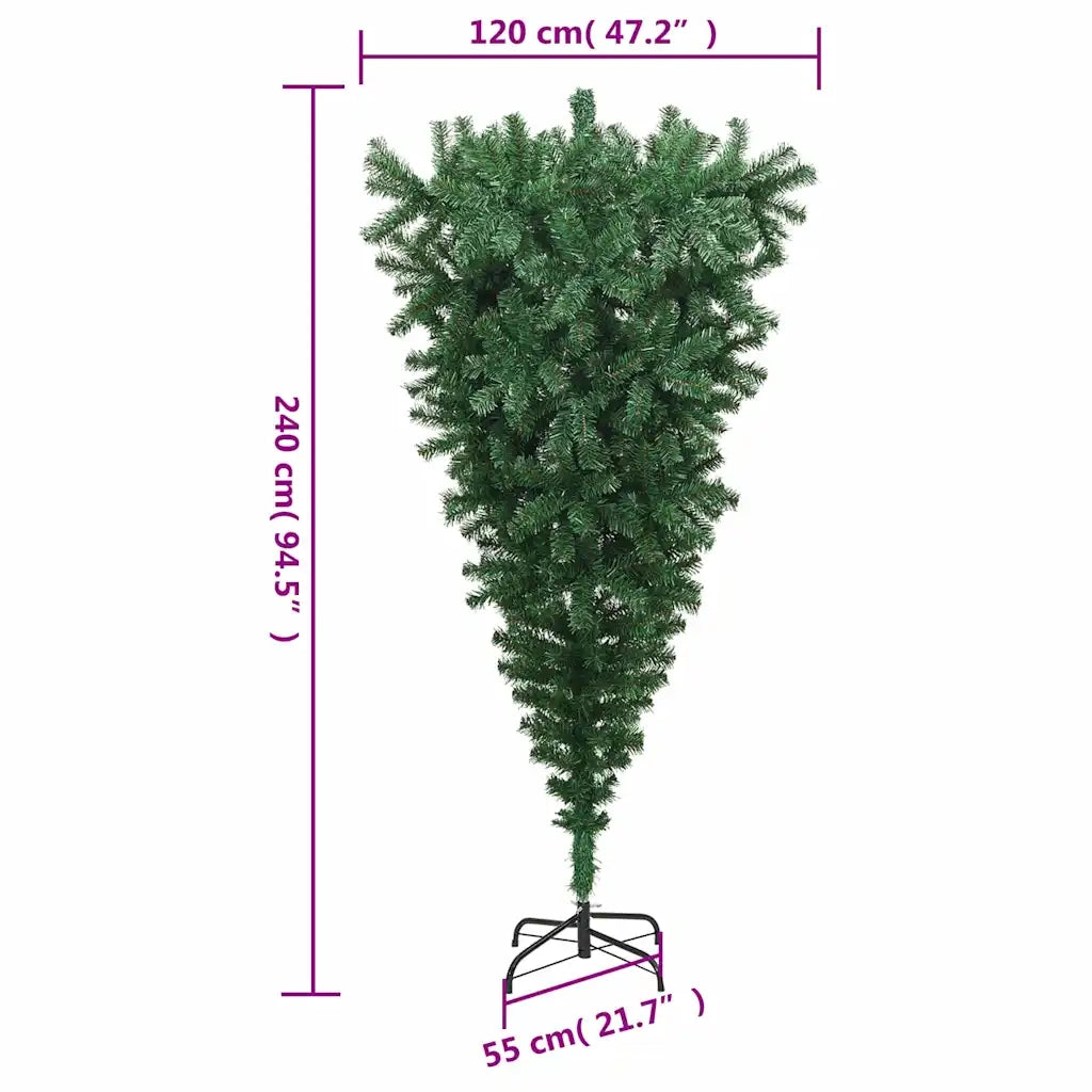 Albero di Natale Capovolto con Supporto Verde 240 cm in PVC 329176