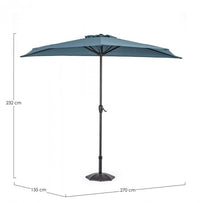 Ombrellone Mezzaluna Alluminio Turchese da Esterno 270 - EXOTICA Colore: Turchese