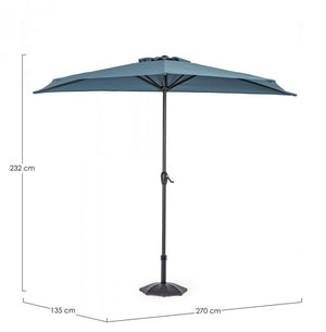 Ombrellone Mezzaluna Alluminio Turchese da Esterno 270 - EXOTICA Colore: Turchese