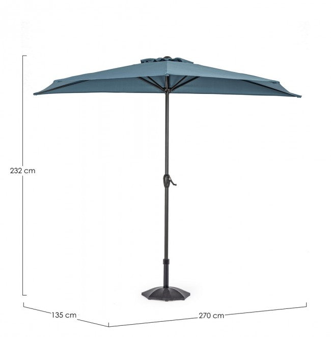 Ombrellone Mezzaluna Alluminio Turchese da Esterno 270 - EXOTICA Colore: Turchese