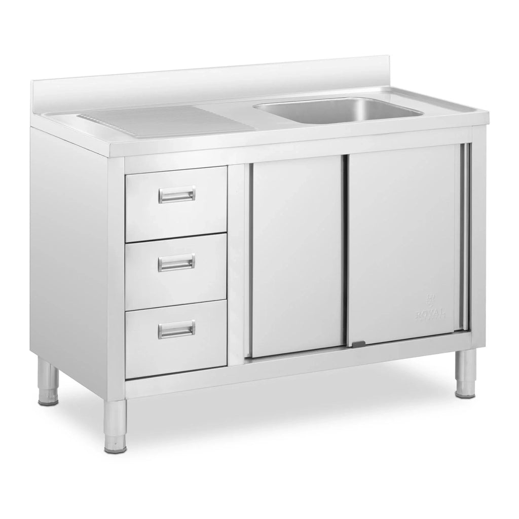 Lavello in acciaio inox per installazione su piano - 1 vasca in acciaio inox - 400 x 400 x 300 mm 14_0005021