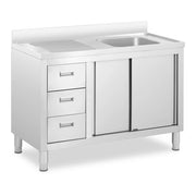 Lavello in acciaio inox per installazione su piano - 1 vasca in acciaio inox - 400 x 400 x 300 mm 14_0005021