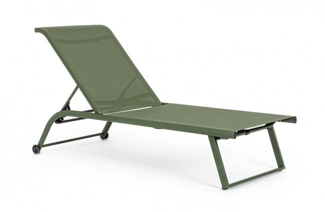 Lettino da Giardino in Alluminio con ruote (2 Pezzi) - TAYLOR Colore: Verde