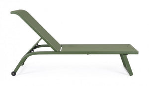Lettino da Giardino in Alluminio con ruote (2 Pezzi) - TAYLOR Colore: Verde