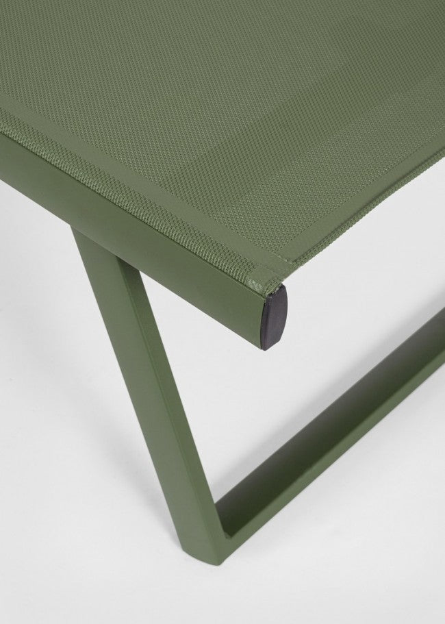 Lettino da Giardino in Alluminio con ruote (2 Pezzi) - TAYLOR Colore: Verde