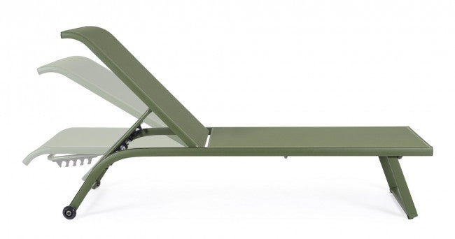 Lettino da Giardino in Alluminio con ruote (2 Pezzi) - TAYLOR Colore: Verde