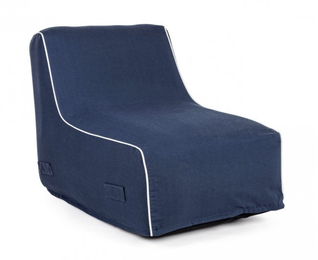 Chaise Longue Gonfiabile Poliestere Grigio Moderna da Interno - DIVA Colore: Blu