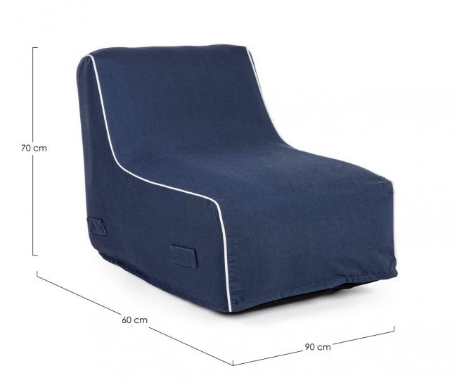 Chaise Longue Gonfiabile Poliestere Grigio Moderna da Interno - DIVA Colore: Blu