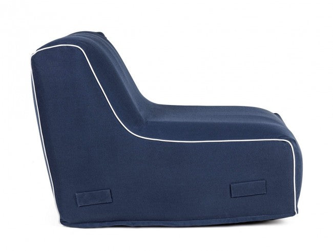 Chaise Longue Gonfiabile Poliestere Grigio Moderna da Interno - DIVA Colore: Blu