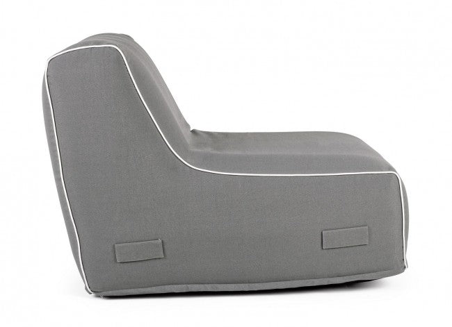 Chaise Longue Gonfiabile Poliestere Grigio Moderna da Interno - DIVA Colore: Grigio