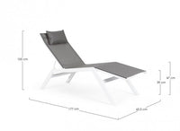 Chaise Longue Alluminio Grigio Moderna da Esterno - SOLIDITY Colore: Grigio