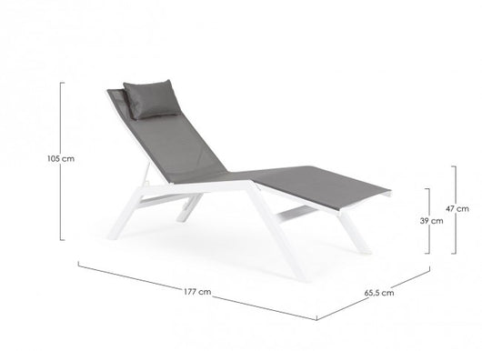 Chaise Longue Alluminio Grigio Moderna da Esterno - SOLIDITY Colore: Grigio