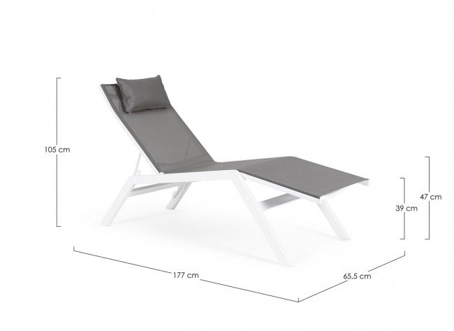 Chaise Longue Alluminio Grigio Moderna da Esterno - SOLIDITY Colore: Grigio