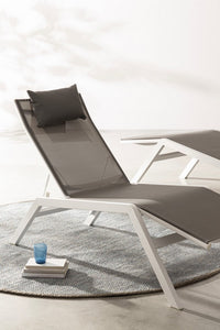 Chaise Longue Alluminio Grigio Moderna da Esterno - SOLIDITY Colore: Grigio