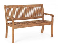 Panca 2 Posti Legno Marrone Rustica da Esterno - SERENITY Colore: Marrone, Dimensione: 120x60 cm