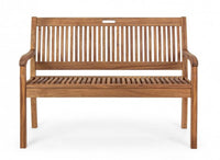 Panca 2 Posti Legno Marrone Rustica da Esterno - SERENITY Colore: Marrone, Dimensione: 120x60 cm