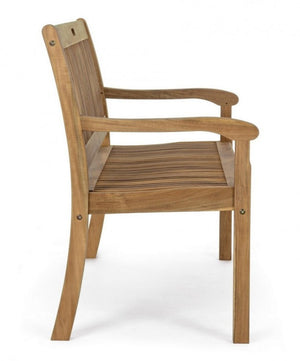 Panca 2 Posti Legno Marrone Rustica da Esterno - SERENITY Colore: Marrone, Dimensione: 120x60 cm