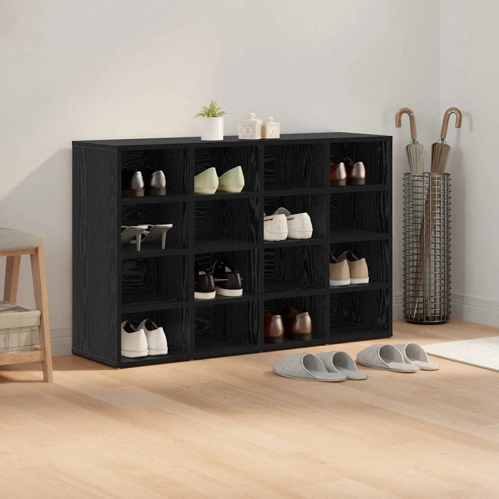 Mobile per scarpe con lo scaffale Rovere Nero 103 x 30 x 67 cm 875220