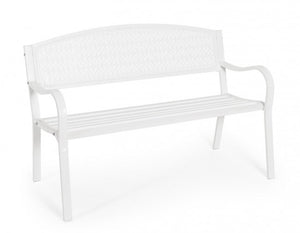 Panca da Giardino Acciaio Bianco Moderna da Esterno - LUXURIA Colore: Bianco