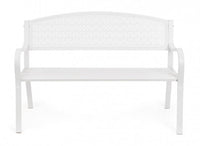 Panca da Giardino Acciaio Bianco Moderna da Esterno - LUXURIA Colore: Bianco
