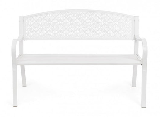 Panca da Giardino Acciaio Bianco Moderna da Esterno - LUXURIA Colore: Bianco