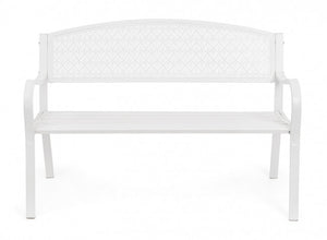 Panca da Giardino Acciaio Bianco Moderna da Esterno - LUXURIA Colore: Bianco
