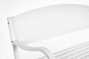Panca da Giardino Acciaio Bianco Moderna da Esterno - LUXURIA Colore: Bianco