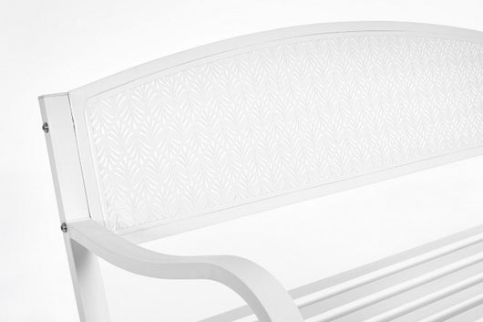 Panca da Giardino Acciaio Bianco Moderna da Esterno - LUXURIA Colore: Bianco