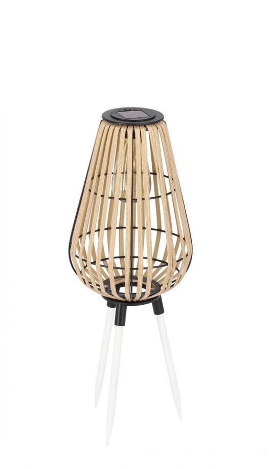 Lampada Solare Treppiede Acciaio Naturale Boho da Esterno H52,5 - PLAYFUL Colore: Bianco