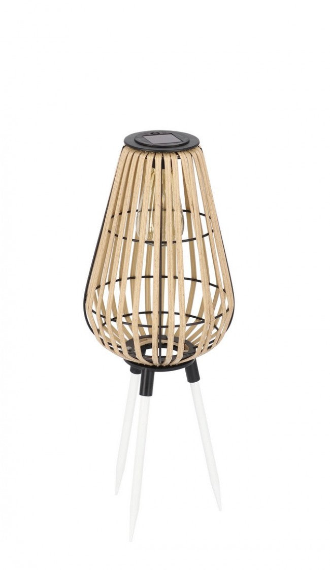 Lampada Solare Treppiede Acciaio Naturale Boho da Esterno H52,5 - PLAYFUL Colore: Bianco