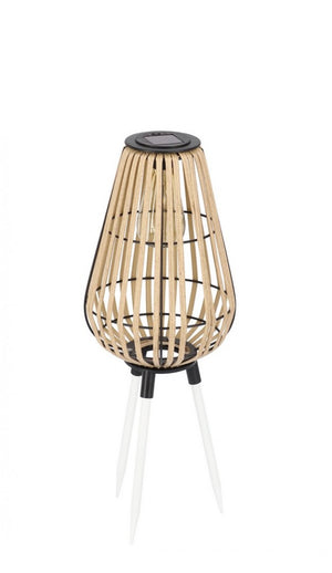 Lampada Solare Treppiede Acciaio Naturale Boho da Esterno H52,5 - PLAYFUL Colore: Bianco
