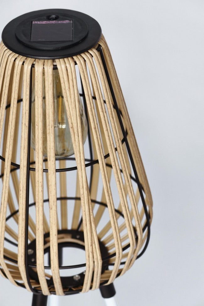 Lampada Solare Treppiede Acciaio Naturale Boho da Esterno H52,5 - PLAYFUL Colore: Bianco