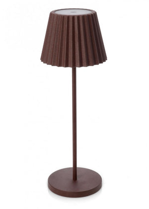 Lampada Tavolo Acciaio Bianco Moderna da Esterno - VULCAN Colore: Marrone