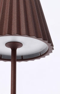 Lampada Tavolo Acciaio Bianco Moderna da Esterno - VULCAN Colore: Marrone