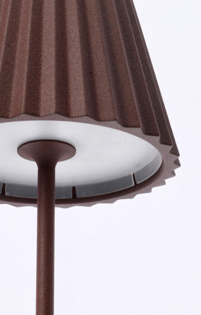 Lampada Tavolo Acciaio Bianco Moderna da Esterno - VULCAN Colore: Marrone