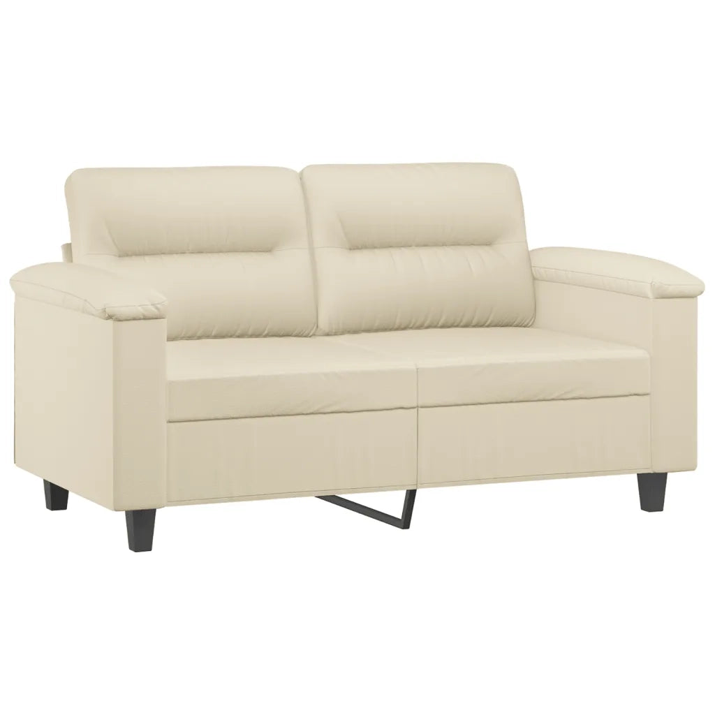 Divano a 2 Posti con Cuscini Crema 120 cm in Similpelle 3200984