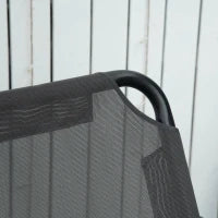 Dondolo 2 Posti con Tettuccio Regolabile e Cuscini, in Acciaio e Poliestere, 144x117x173 cm, Grigio