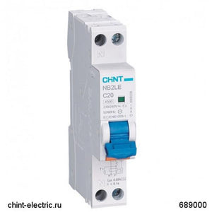 Chint - NBH8 Magnetotermico 1P+N 6A 4,5KA 1M - Chint 190234