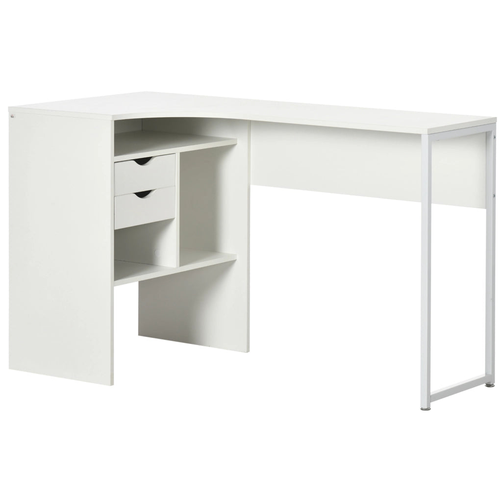 Scrivania Angolare ¨C Zephmum ¨C Bianco, Legno, 120x60x74