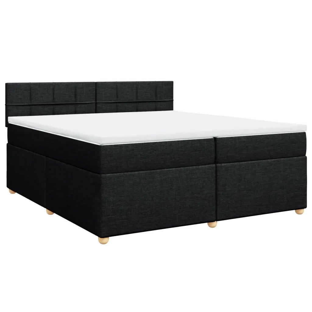 Giroletto a Molle con Materasso Nero 200x200 cm in Tessuto 3289089